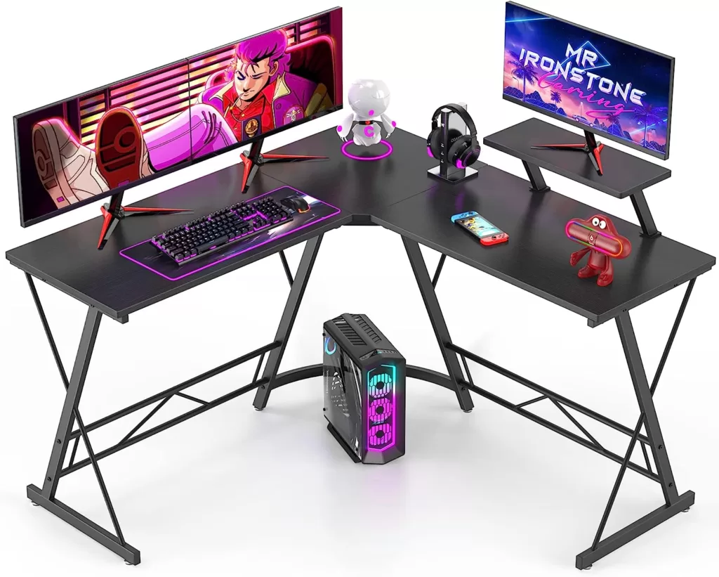 Mr IRONSTONE L Shaped Gaming Desk