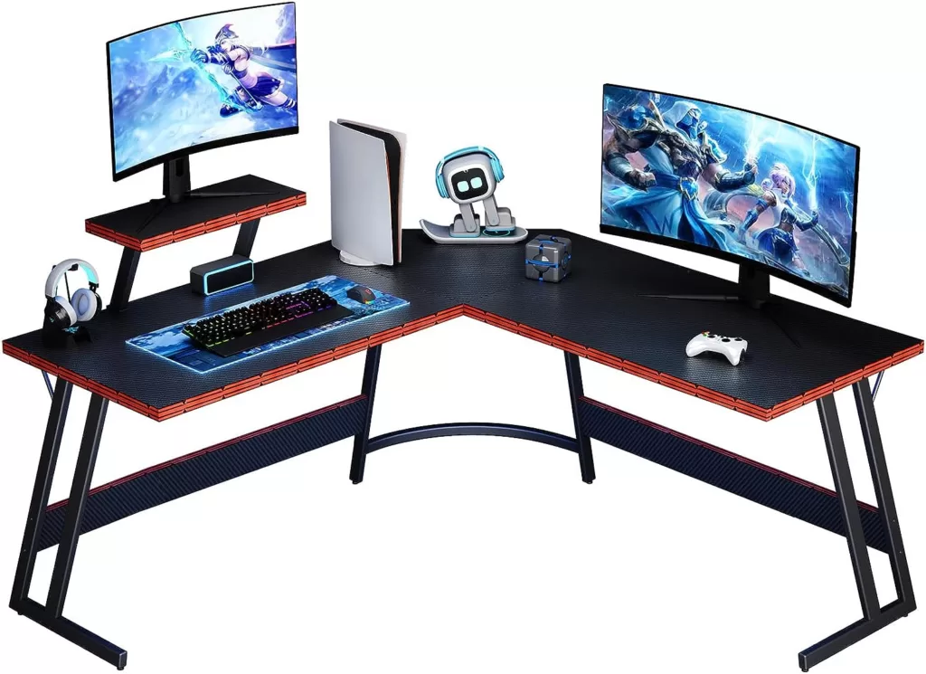 Lufeiya Black L Shaped Gaming Desk