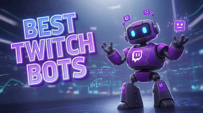 An illustration of a chat bot working in a Twitch stream, a key feature of the best Twitch bots.