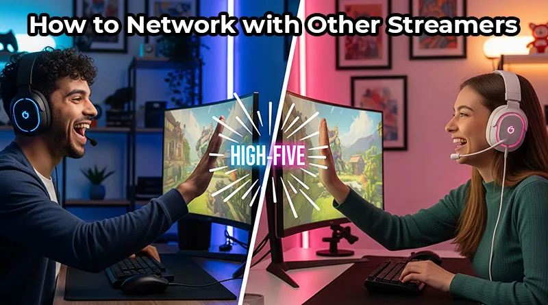 How to network with other streamers: Two streamers collaborating and having fun during a successful co-stream.