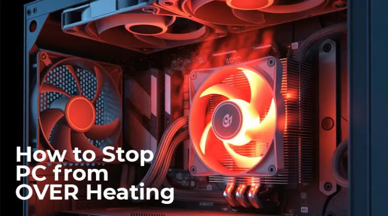 A dramatic image of a red, glowing CPU cooler, illustrating the concept of how to stop a PC from overheating.