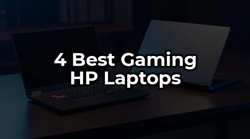 A photo of the best HP gaming laptops in 2025, showing the premium HP Omen model next to the value-focused HP Victus model.