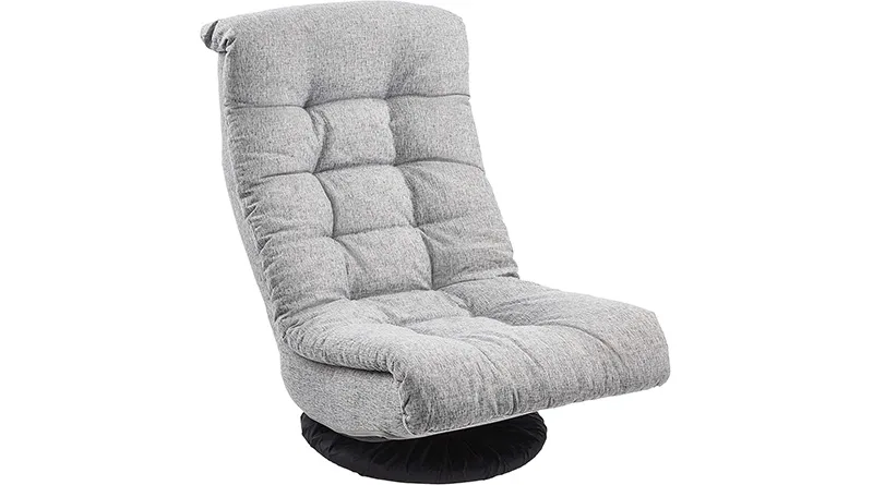 The grey Amazon Basics Swivel Foam Lounge Chair, a modern and comfortable choice among the best floor gaming chairs for adults.