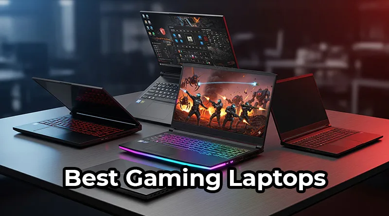 A guide to the best MSI gaming laptops for 2025, showing models from the Titan, Raider, Katana, and Cyborg series.