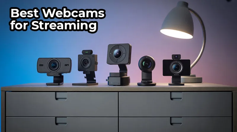 A photo of the best webcams for streaming in 2025, featuring top-rated models from Logitech, Razer, and Elgato.