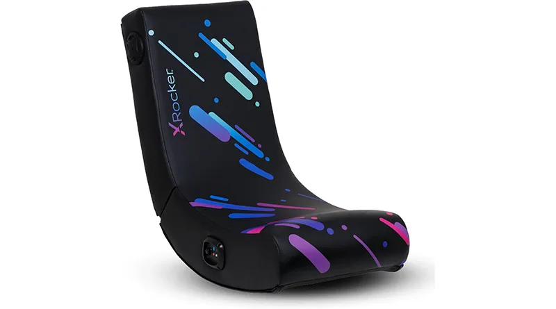 The X Rocker Pixel Youth Rocker with its fun pixelated design, a top choice among the best floor gaming chairs for younger gamers.