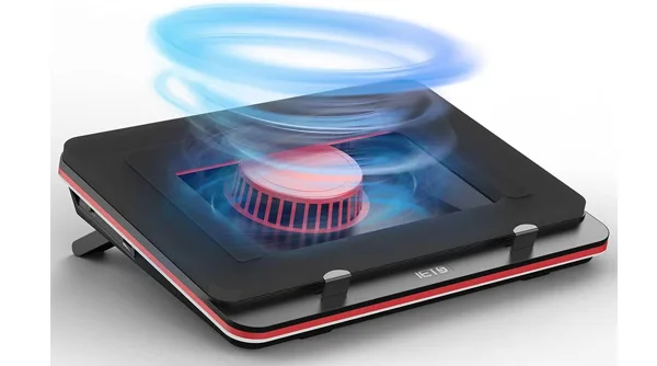 The IETS GT500, the most powerful cooling system and one of the best laptop cooling pads for extreme heat.