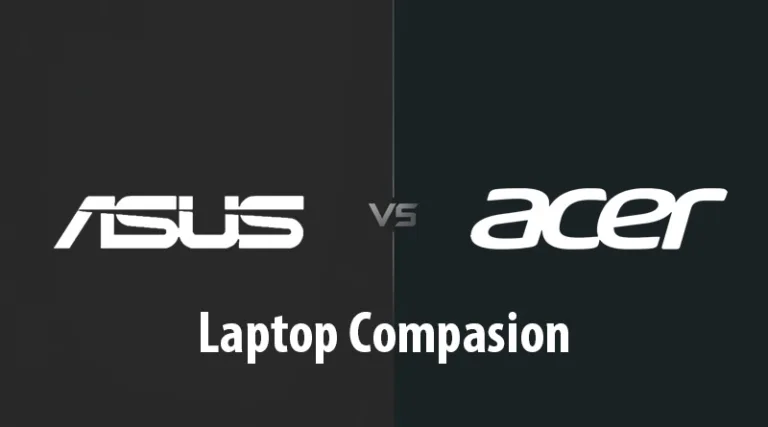 A side-by-side view of an ASUS TUF Gaming laptop and an Acer Nitro gaming laptop, showing a detailed ASUS vs Acer Laptop comparison.
