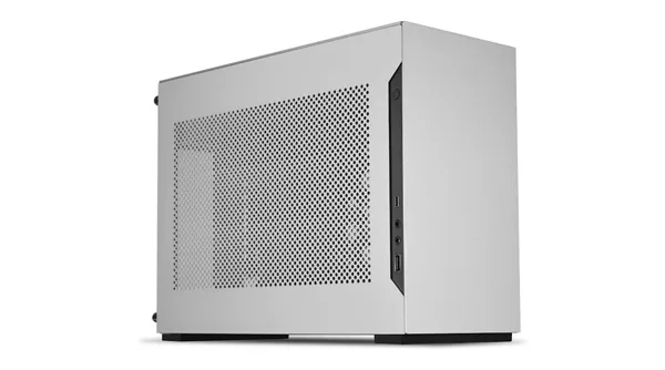 The Lian Li A4-H20 case with a liquid cooler installed, optimized for high-performance Mini ITX Gaming PC components.