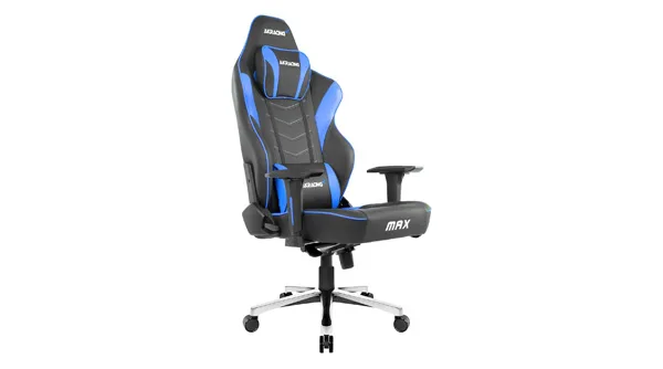 The AKRacing Masters Series Max chair, a durable, high-back option rated for 400lbs, representing the best ergonomic gaming chair for a heavy person in the racing style.