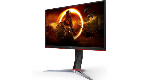 AOC 24G2 24-inch frameless gaming IPS monitor, 144Hz refresh rate, 1ms response time, black and red design