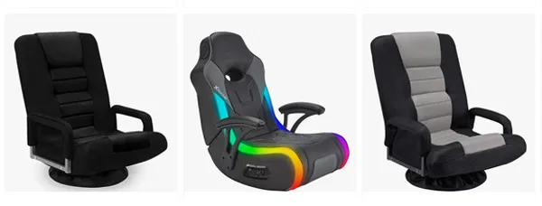 Different models of floor gaming chairs compared for lumbar support