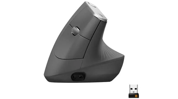 Logitech MX Vertical Wireless Mouse Ergonomic Design - Graphite